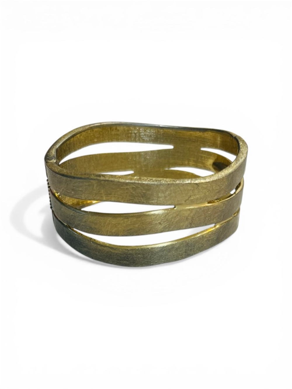 Gold-Tone Sculptural Wave Cuff Bracelet